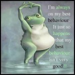 A frog content not to act on anything