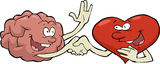 Brain and Heart shaking hands to illustrate interconnected body systems